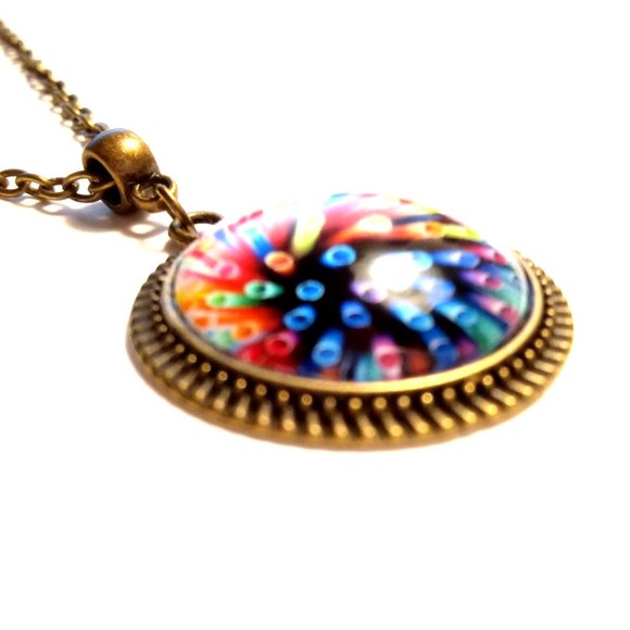 Rainbow Fireworks Necklace - Picture 3 of 6